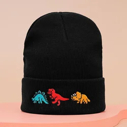 Children's dinosaur knitted hat outdoor cold-proof casual versatile winter warm cold hat suitable for daily commuting