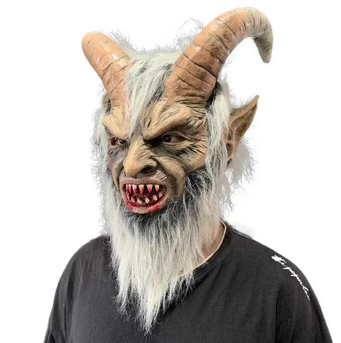 Cosplais movie&tv halloween běs hrůza maska karneval šaty  nahoře večírek nestvůra kostým rekvizity vánoce běs krampus maska