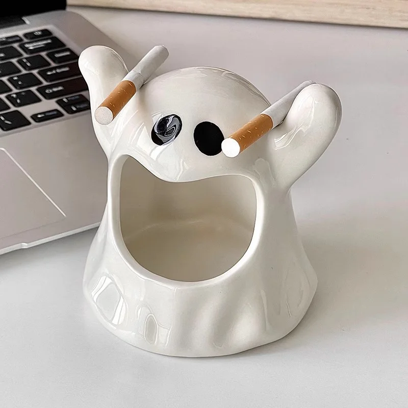 Creative Ghost Ashtray Ceramic Crowd Gift Decorations Home Living Room Halloween Ghost