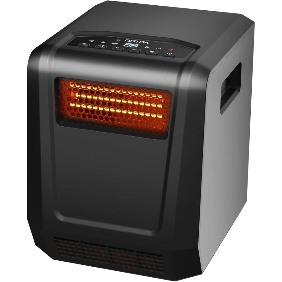 

Infrared Cabinet Heater 1500W Indoor Space Heater with 6-Element Box Design Thermostat 4195F ECO Mode Remote Control 12H Timer