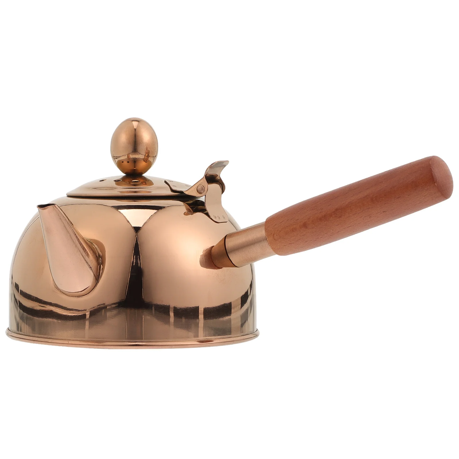 

Wooden Handle Stainless Steel Side Handle Kettle Anti Scald Household Stove Top Tea Pot Efficient Heating