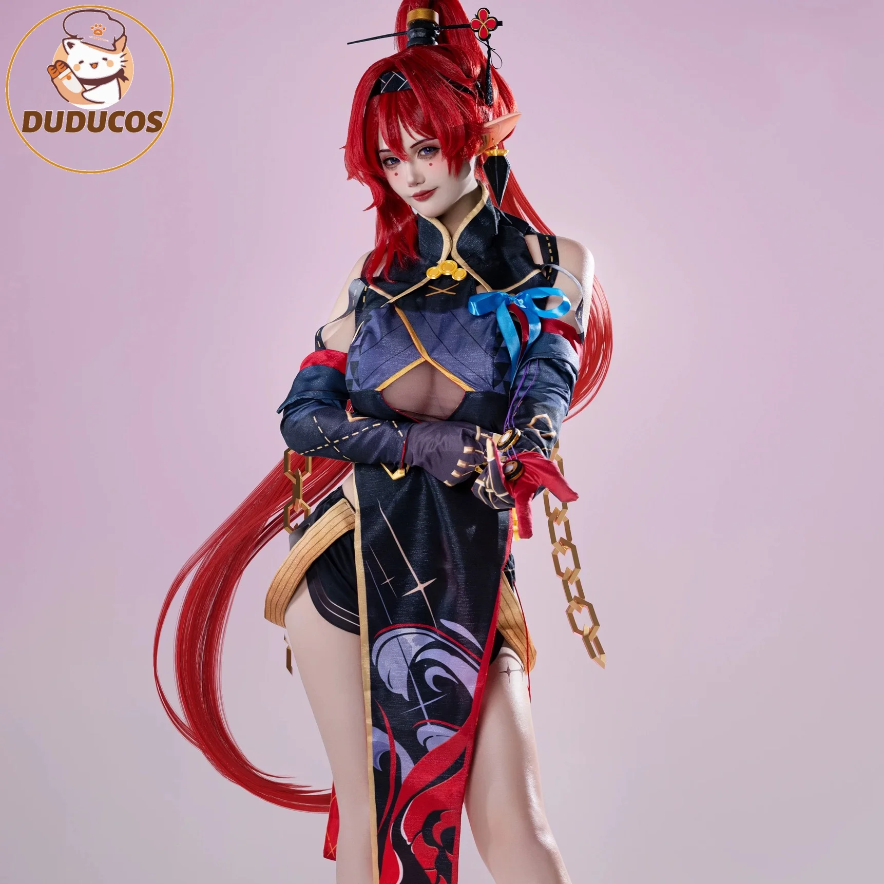 DUDU N Wuthering Waves Yinlin Cosplay Costume Wig Dress Outfit Uniform Electro Congenital Resonator YINLIN COSPLAY