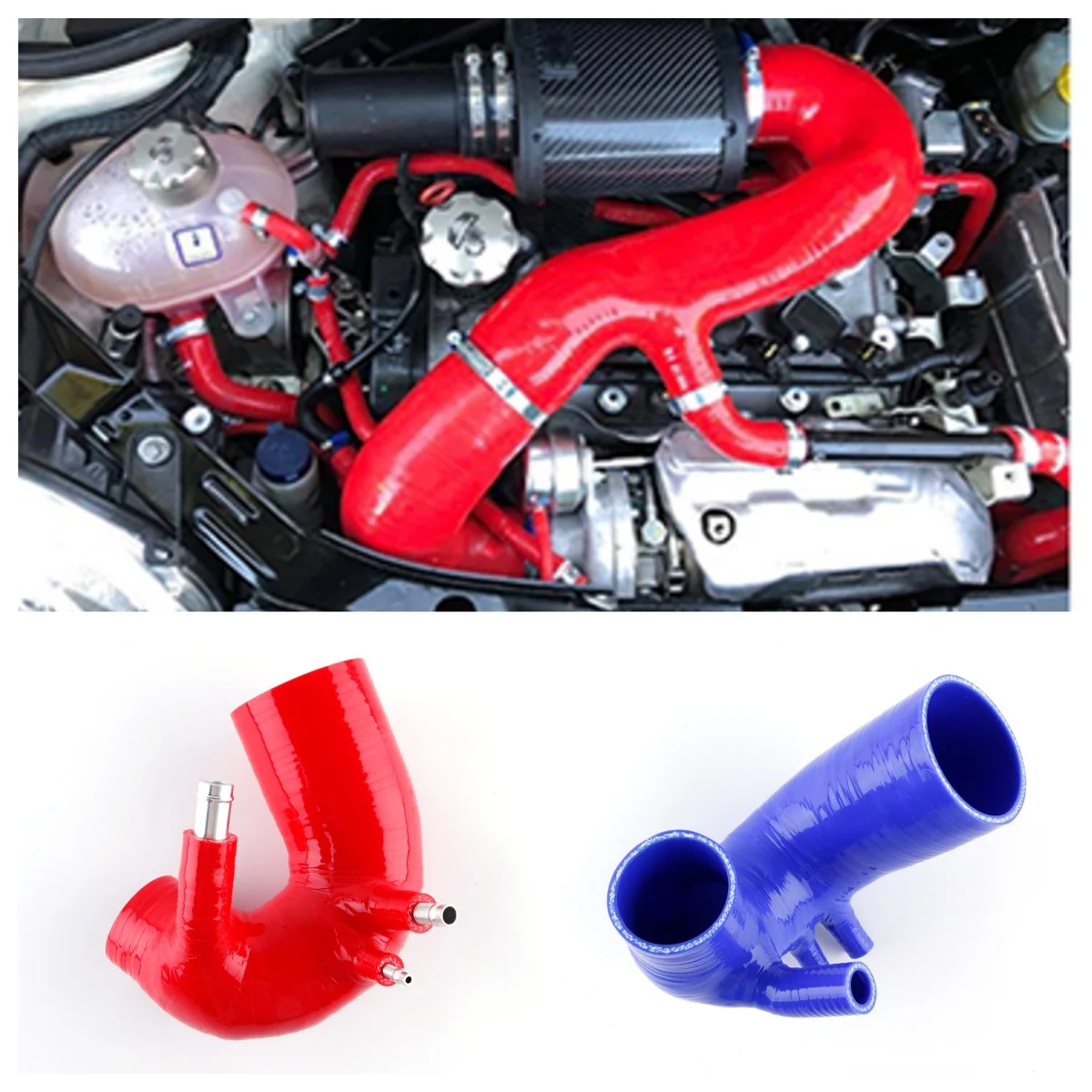 

For Fiat Abarth 500 595 695 T-JET Engine 1.4L Garrett Turbo New Silicone Air Intake Inlet Induction Hose Pipe Tube Duct Set Kit