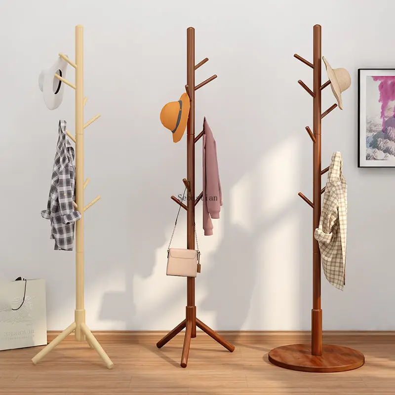 

Natural Wooden Clothes Rack Stand Branch Standing Handbag Hat Coat Hanger Living Room Clothing Organizer Home Nordic Furniture