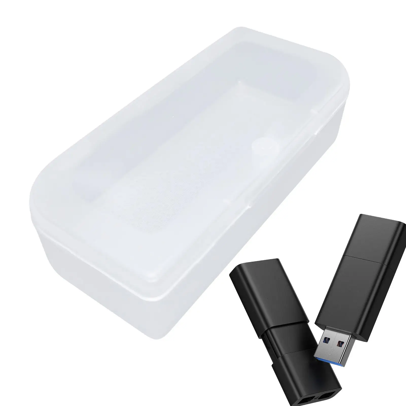 Small Jewelry Box Small USB Flash Drive Box Portable Jewelry Container Desktop Management Hardware Holder Electronic Component