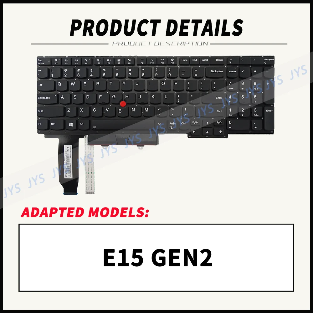 Laptop Replacement Keyboard for Lenovo ThinkPad E15 Gen2 US/UK/RU/IT/FR/SP