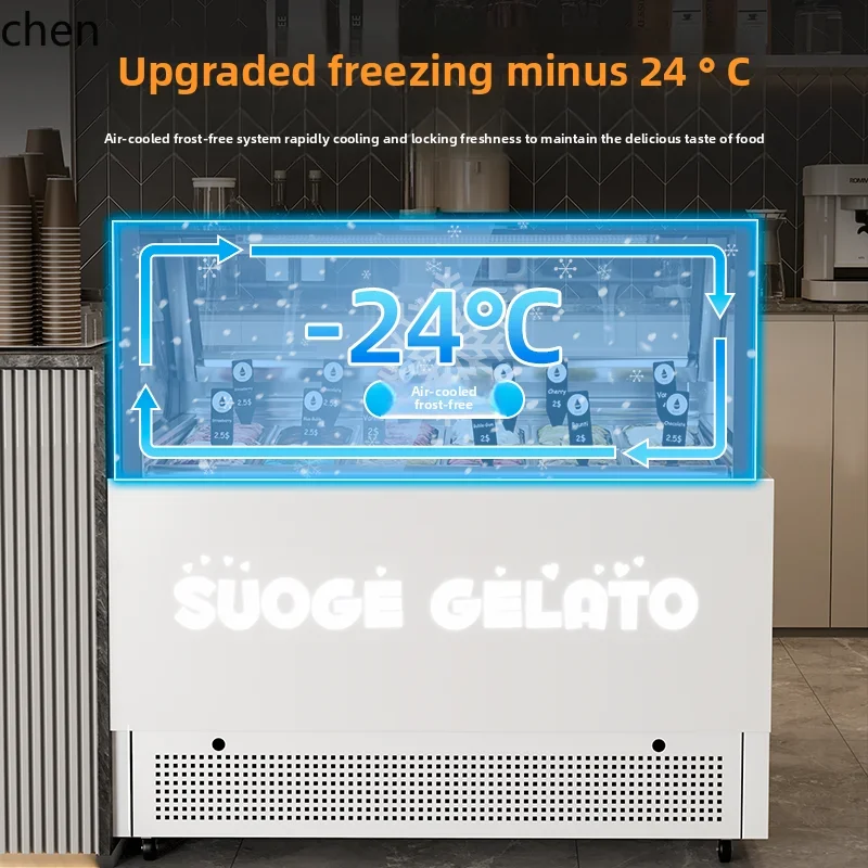 H20- ice cream display cabinet Commercial air-cooled frozen ball cabinet Handmade ice cream low temperature freezer