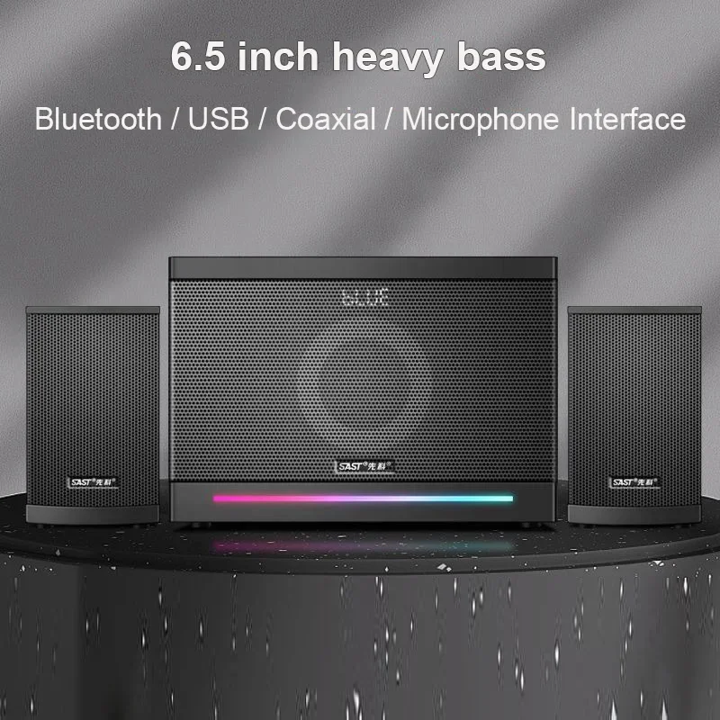 SAST 120W Peak Power Computer Audio Desktop Subwoofer Living Room TV Karaoke HIFI Stereo Surround Wireless Bluetooth Speaker