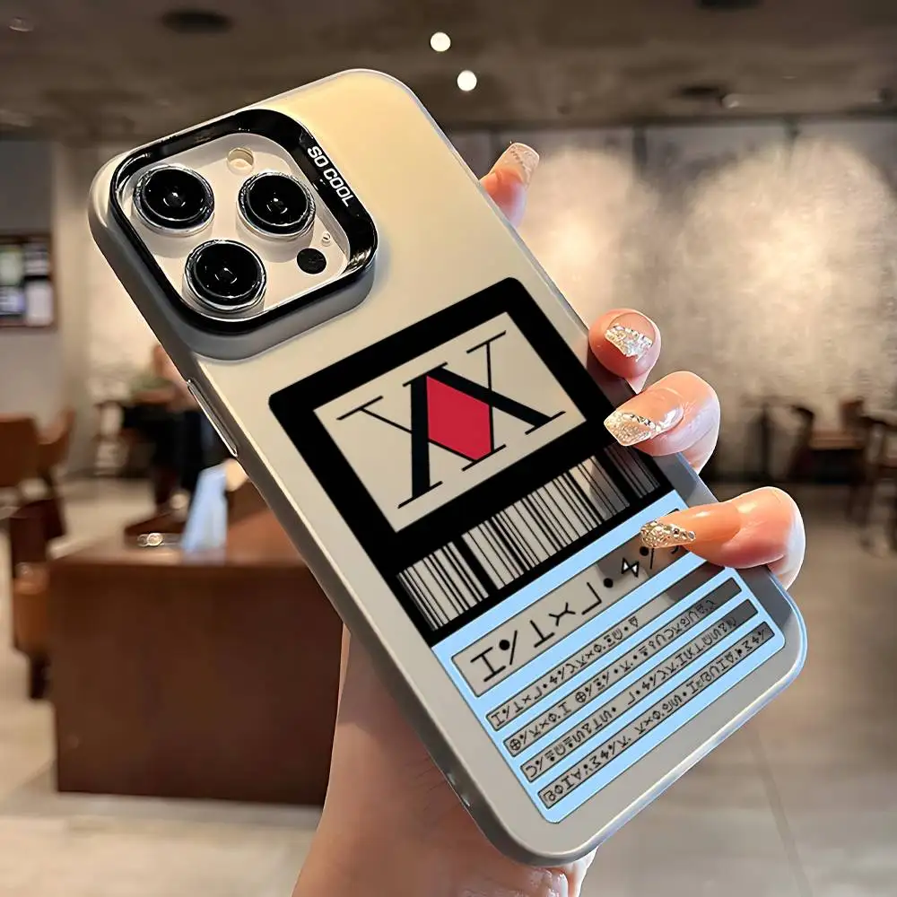 أمين H-HUNTER هنتر جراب هاتف آيفون 16 15 14 13 12 11 برو ماكس X XR XSMAX 8 7 Plus كاندي ماتي غطاء خلفي مقاوم للصدمات