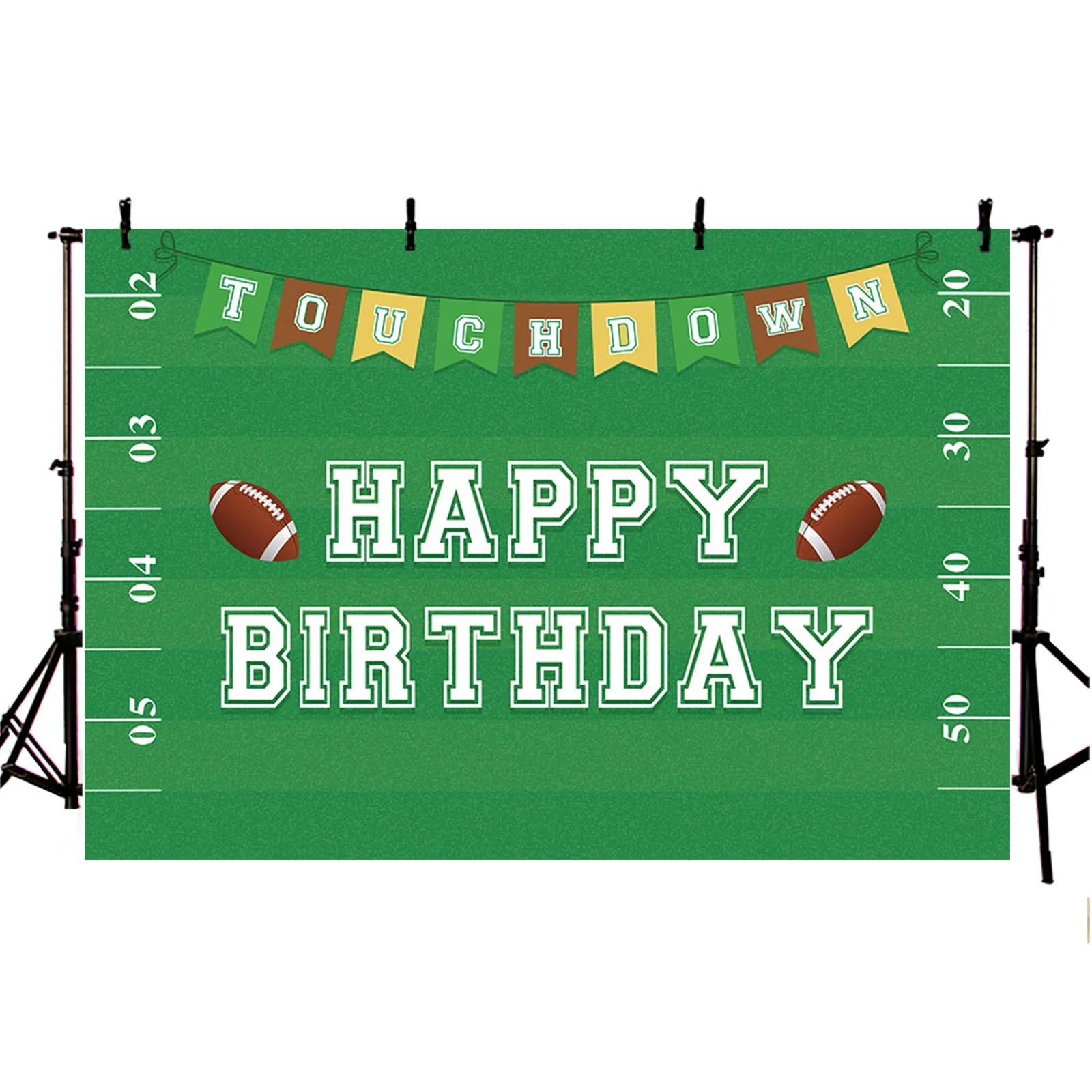 AIBIIN Happy Birthday Backdrop Rugby American Football Sports Party Decor Photography Background Kid Cake Table Poster Photozone