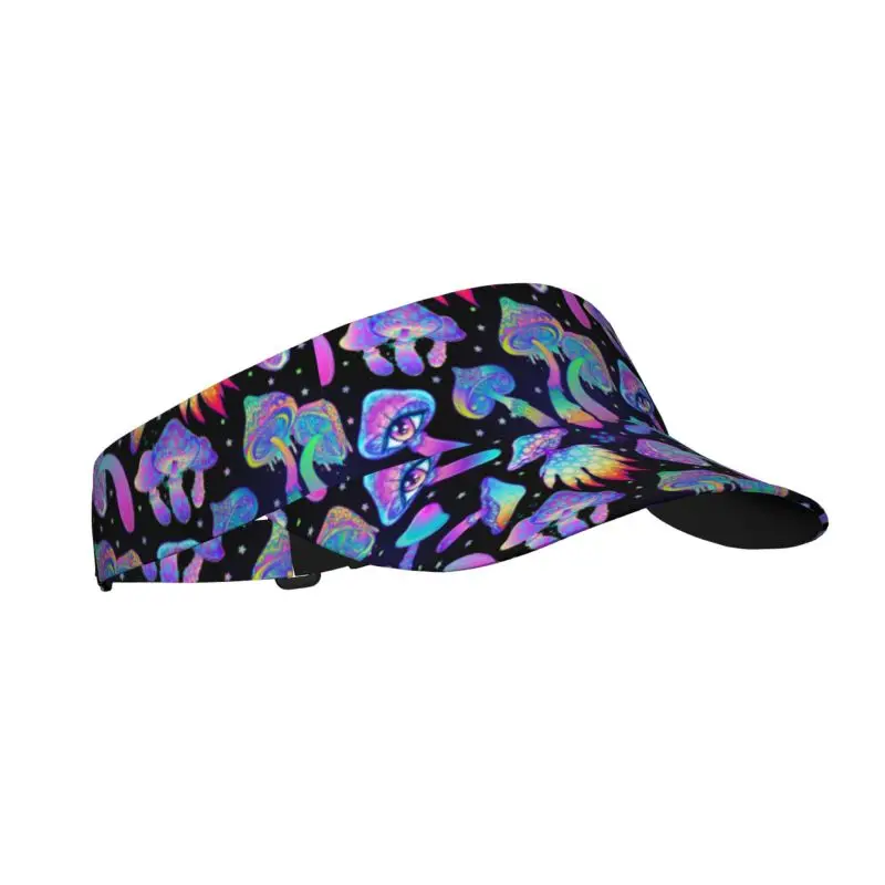 Psychedelic Mushrooms Sports Sun Visor Hats for Women Men Adjustable Lightweight Packable Sun Visor Hat Beach Pool Golf Tennis