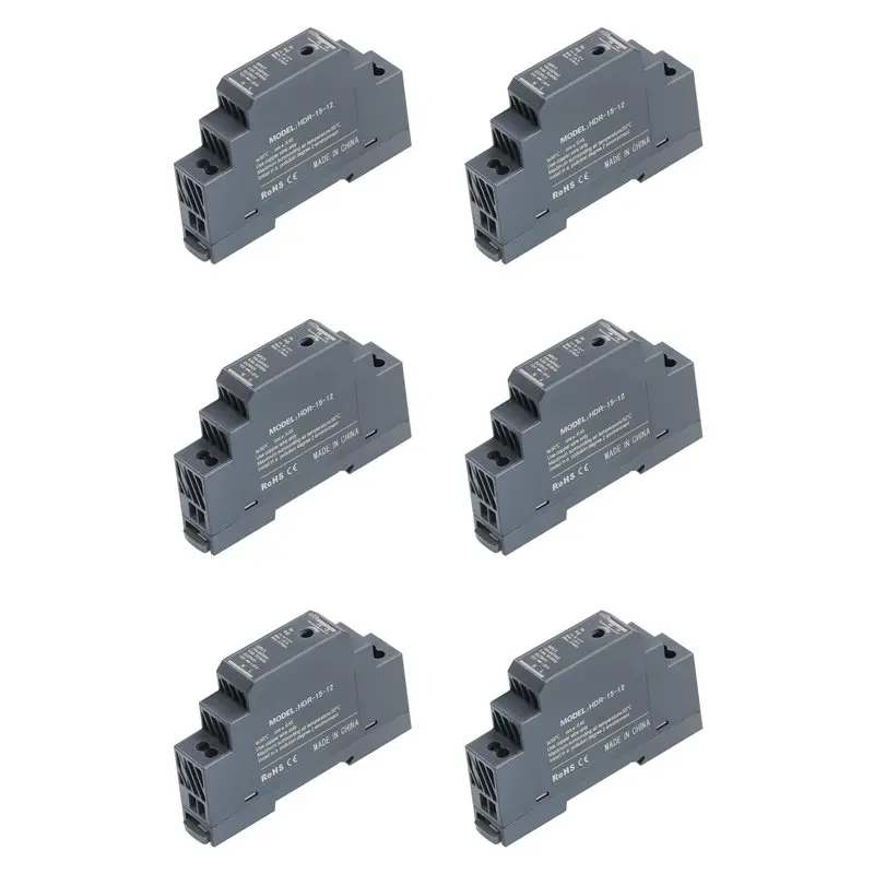 A74E-6X DIN Rail Power Supply 12V DC 1.25A 15W, Input 100-240V AC 50/60Hz DIN Rail Transformer