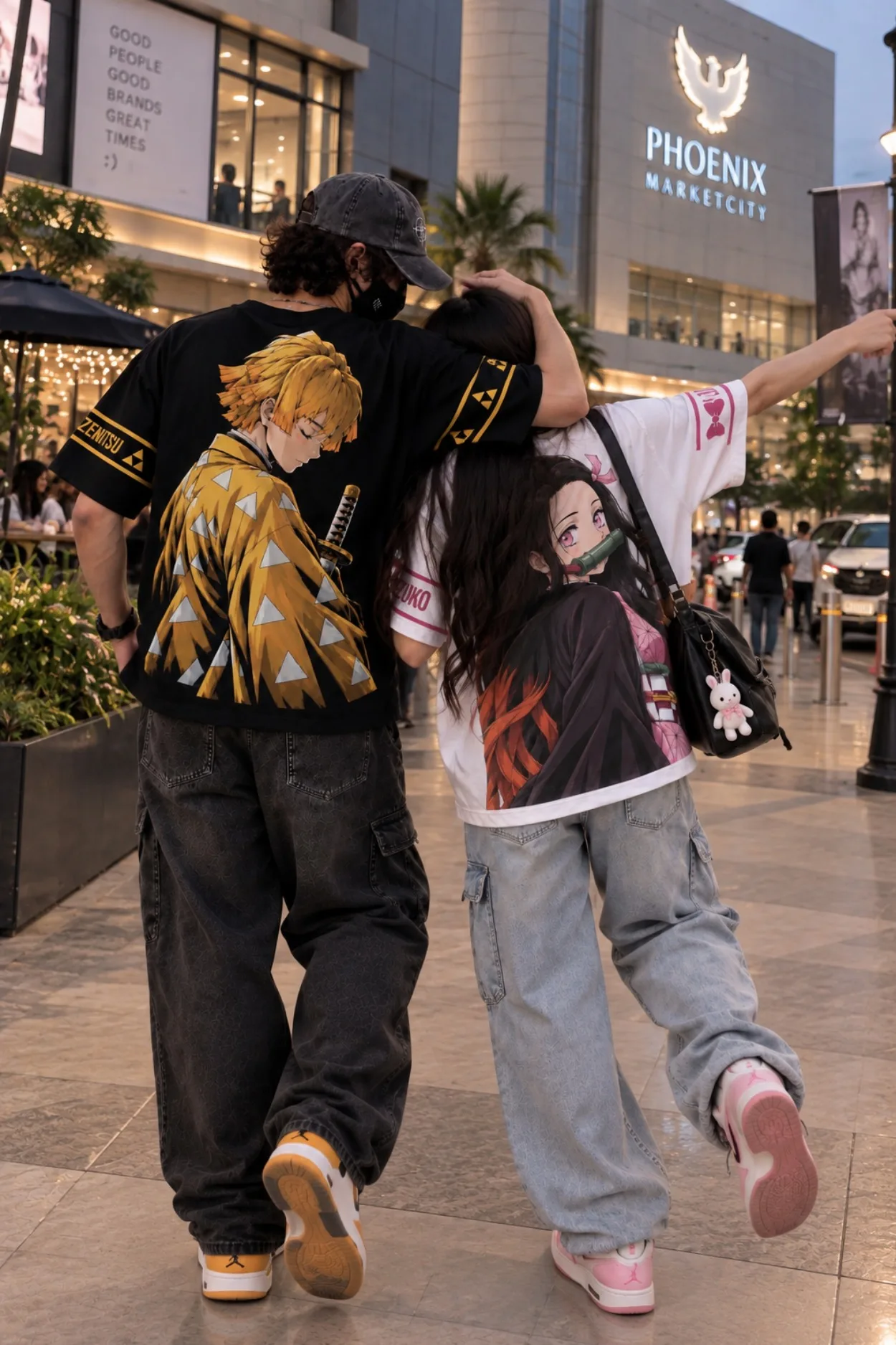Ghost Slayer Blade, My Wife, Shanyi, You Bean Couple, Short Sleeved T-shirt, Loose Anime Peripheral, Large Size Trendy Top