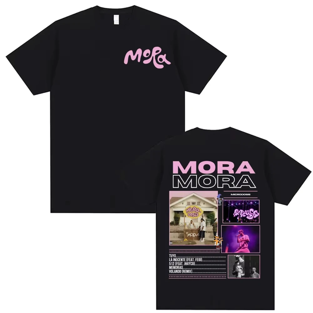 Rapper Mora Mirrodosis Tour 2026 Cover T-shirt Men Women Fashion Hip Hop Punk Pop Music T Shirts Summer Loose T Shirt Streetwear