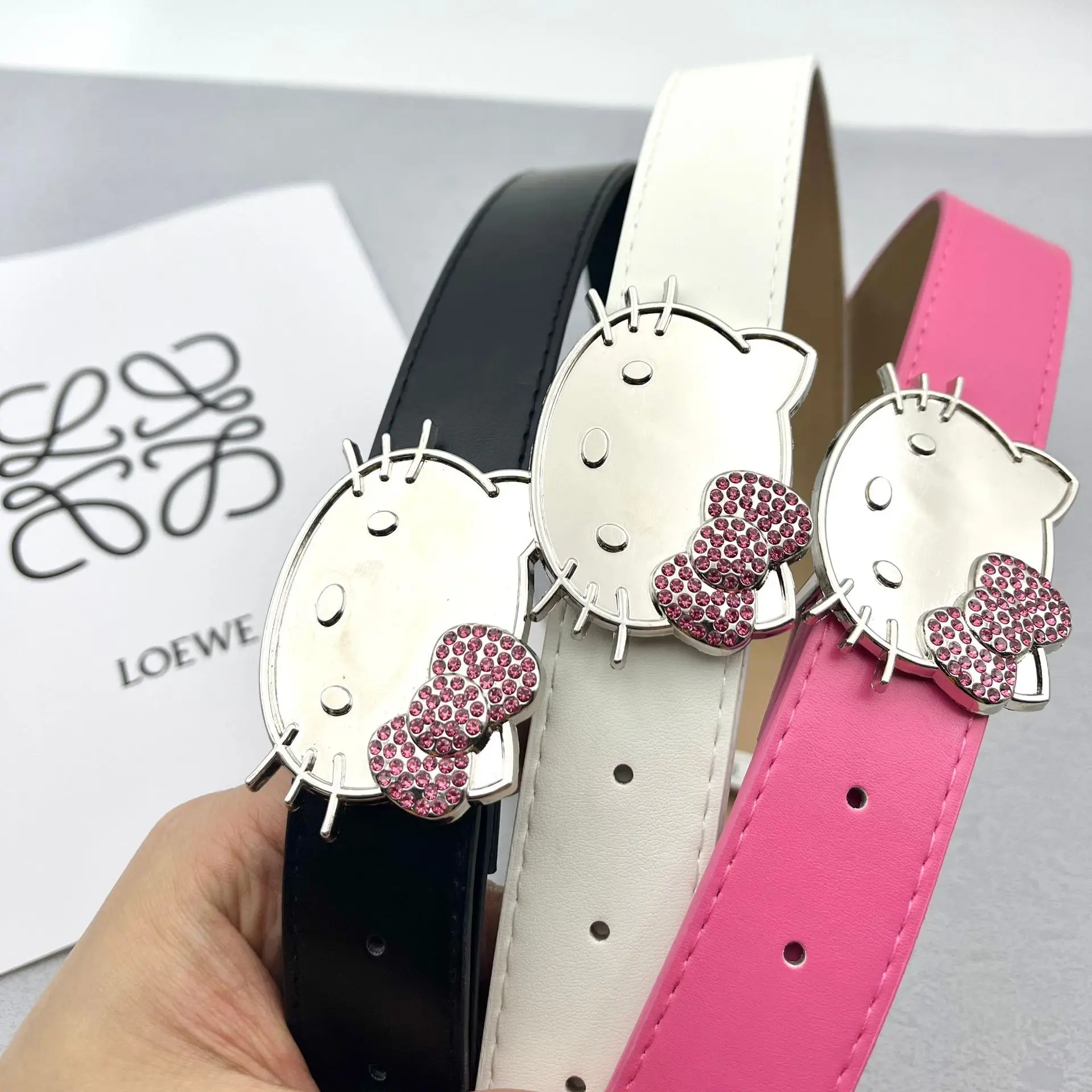 Persoonlijkheid Hello Kitty Vrouwen Lovertjes Riem Mode Luxe Riem Hiphop Y 2K Dame Riem Rok En Jeans Accessoires Kleding Decor