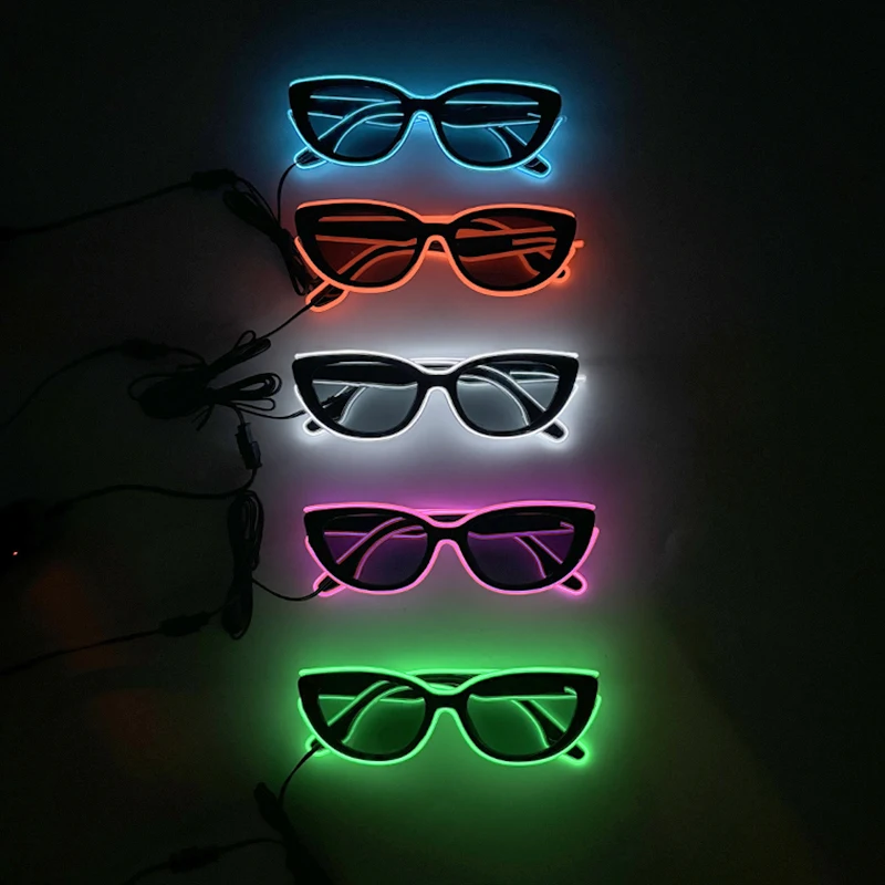 Costumi accessorio occhiali da notte Cosplay Cat Fox Eyes occhiali da sole donna Girls Eyewear Decor occhiali occhiali luminosi a LED