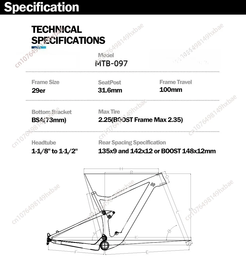 Frame Full Suspension Bike Frame Aluminum Alloy Mountain Bike