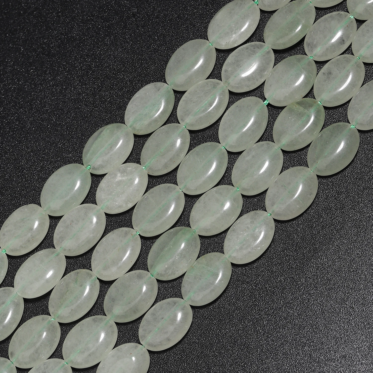 14x10mm Flat Oval Natural Stone Green Aventurine Beads Loose Spacer Beads For Jewelry Making DIY Charms Bracelets Accessories