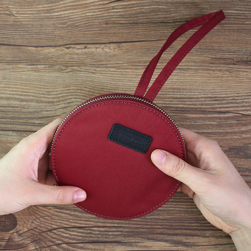 Original Ins Nylon Fabric Coin Purse Cute  round Coin Wallet Simple Artistic Trendy Women's Handbag Oxford Cloth Zipper C...