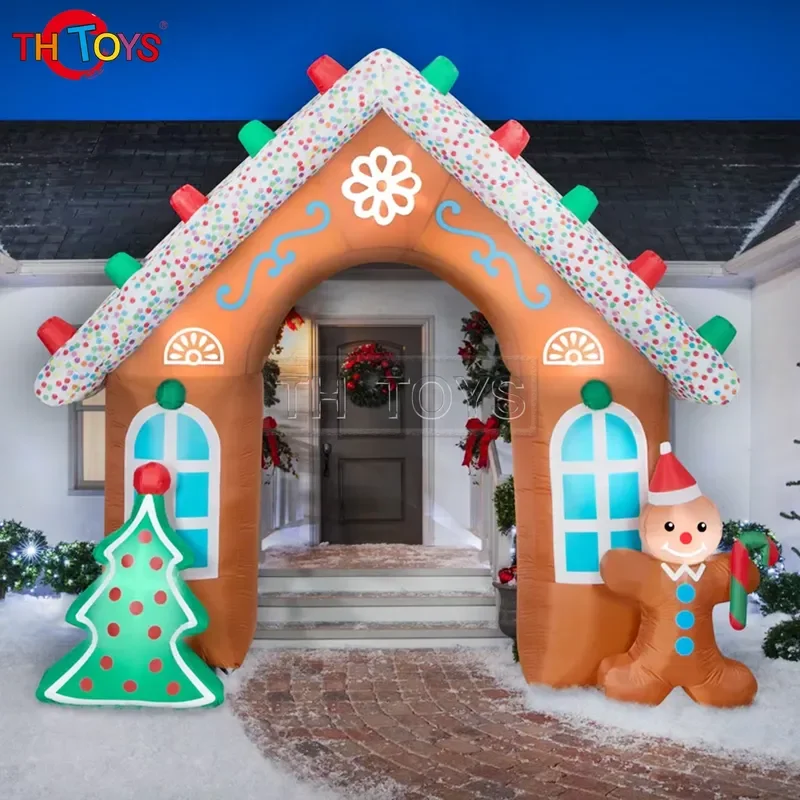 Inflatable Christmas Candy Cane Arch for Advertising and Event Decor Colorful Outdoor Decoration 6