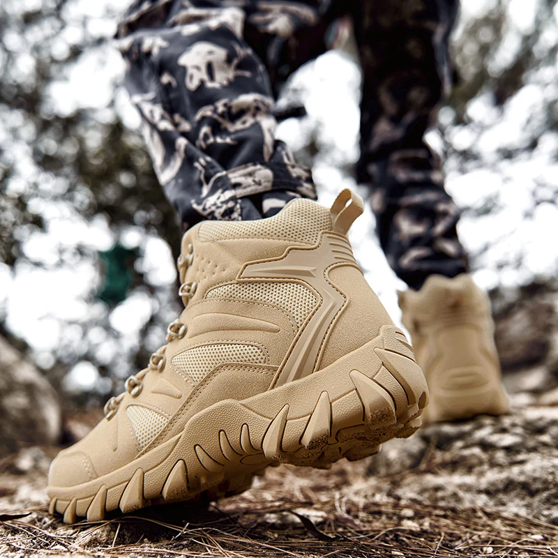 Upgraded Tactics Combat Training Boots Male Outdoors Camping Anti-wear Rapid Response Hiking Shoes Fishing Hunting Sneakers Men