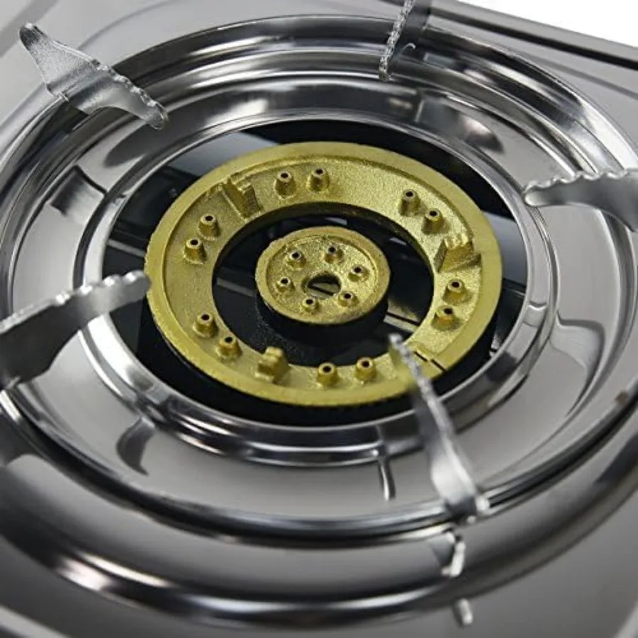 25516 وحدة حرارية بريطانية مزدوجة موقد حامل نطاق البروبان في الهواء الطلق مع موقد شواء البروبان المزدوج للتخييم والنزهات والطهي