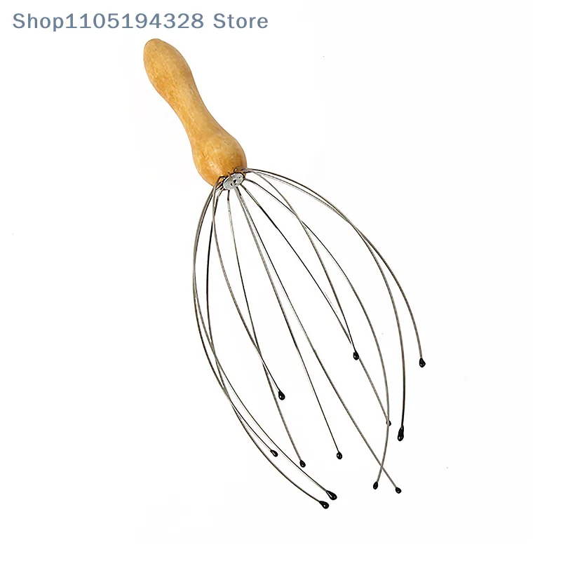 

[YA] Массажер для головы осьминога с деревянной ручкой, релаксация царапин, кожи головы, массажер для тела, снимает напряжение, инструменты для ухода за здоровьем