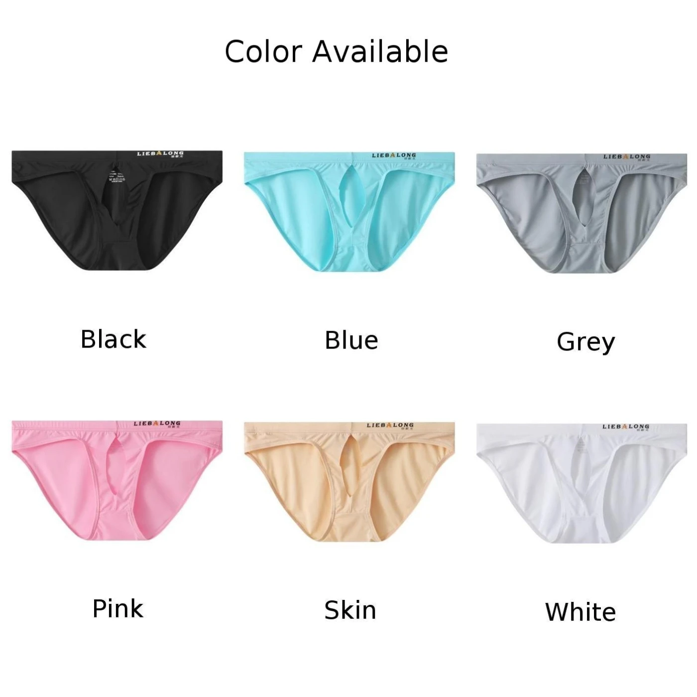 Open Hole Mens Ice Silk Briefs Low Rise Sexy Underwear Open Front Breathable Erotic Lingerie Fetfish Bdsm Underpants Male