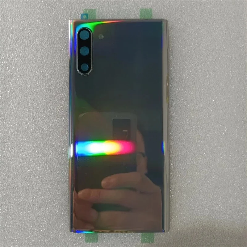 Задняя крышка для Samsung Galaxy Note 10+ N970, Note 10 Plus N975, стеклянная задняя панель, корпус батареи.