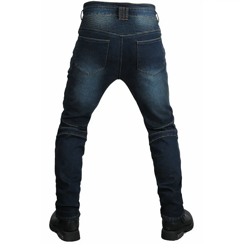 Volero Moto equitazione Jeans inverno caldo velluto Motocross protezione pantaloni antivento Moto cavaliere pantaloni Casual sporco blu