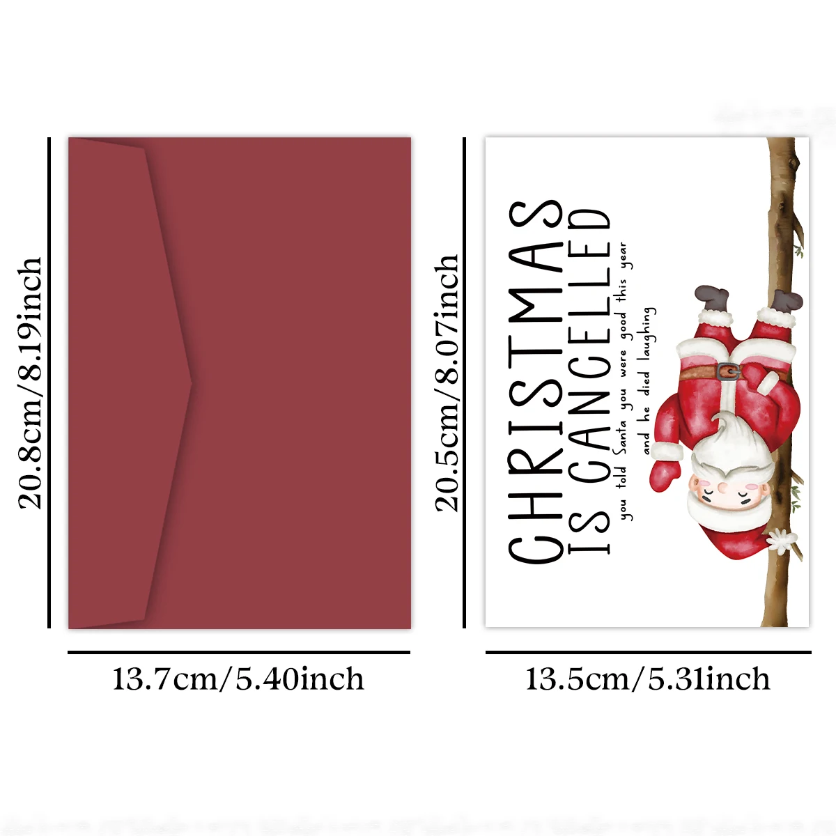 1 Stück lustige Weihnachtsgrußkarte mit Umschlag, humorvolles Design, Geschenk für Freund, Familie, Kollege, Strumpffüller, Weihnachtsparty-Geschenk – Detail 2