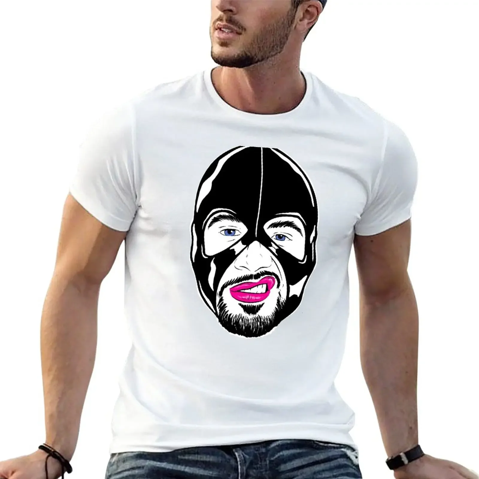 Facekini Black Rubber, pink lips T-Shirt black t shirts custom t shirts cute clothes summer tops heavy weight t shirts for men