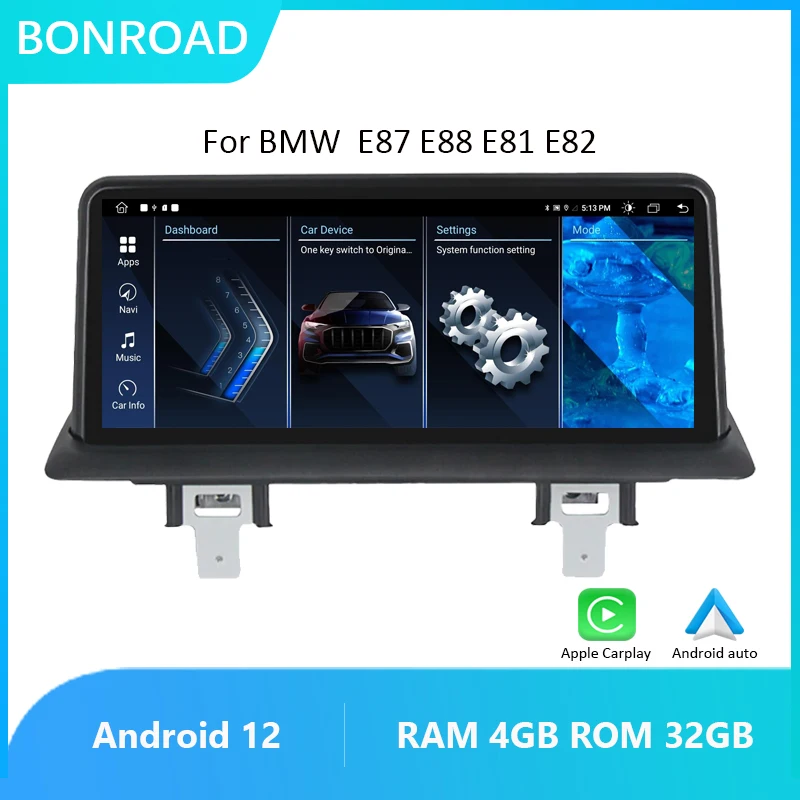 Bonroad Android Car Radio GPS Navigation Stereo For BMW E87 E88 E81 E82 Carplay Bluetooth Video Multimedia Player Unit Screen