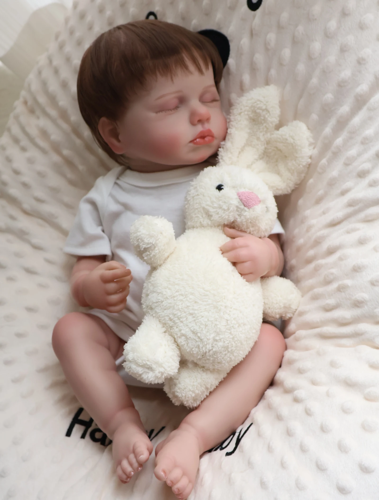 18 inch Loulou vinyl waterproof hand rooted hair super realistic reincarnation simulation baby girl doll gift