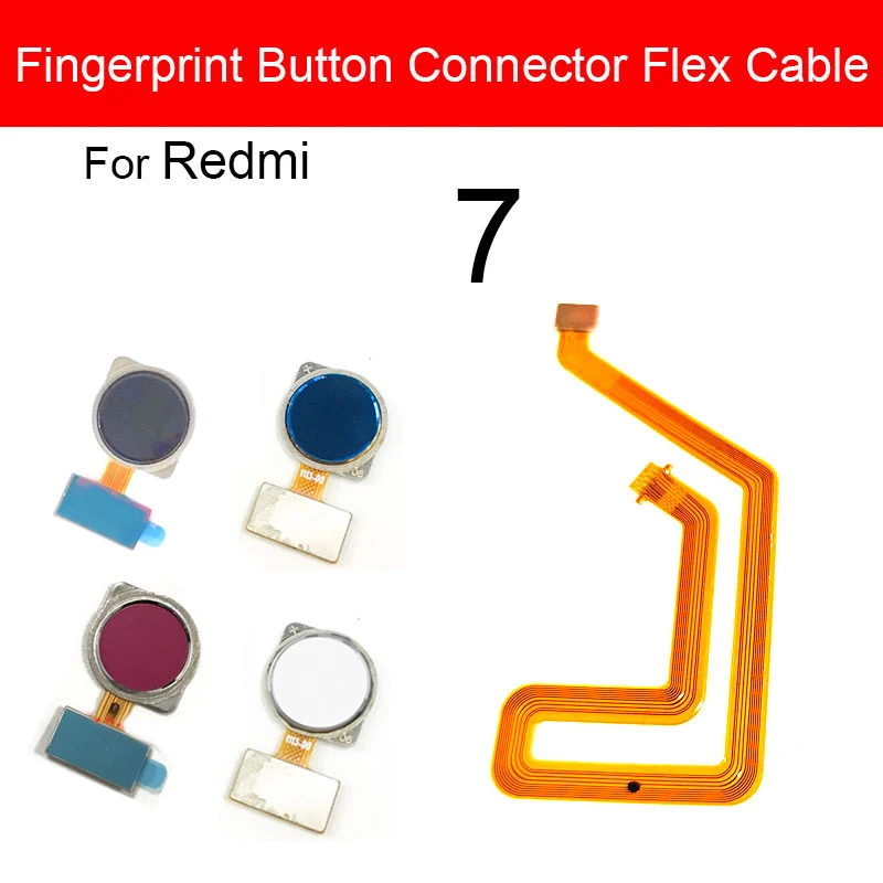 Home Button Flex Cable For Xiaomi Redmi Note 7 7 Pro 7Pro Menu Key Fingerprint Recognition Sensor Flex Ribbon Replacement Parts