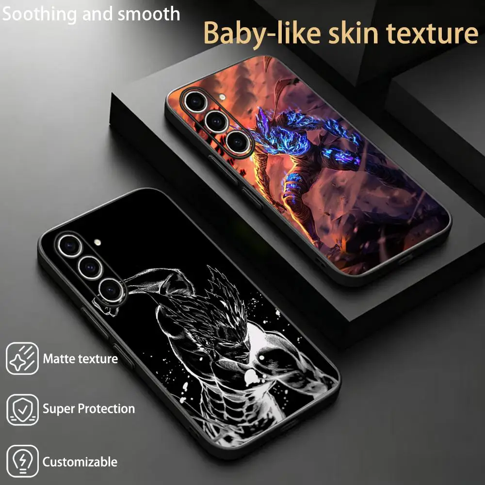 Garou power cool design pattern  Phone Case For Samsung Galaxy S26 S25 S24 S23 S22 S21 Plus Ultra Note20 Soft Black