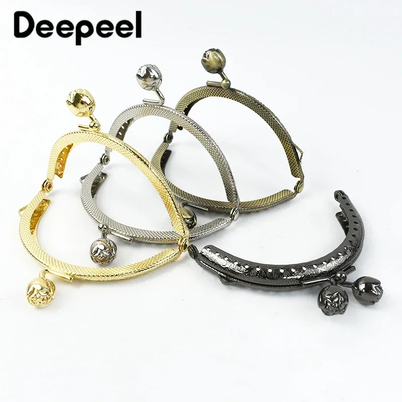 1/2/5pcs Deepeel 8.5cm Metal Frame Purse Sewing Brackets Rose Buckle Handle Coins Bags Kiss Clasp Handbag Hardware Accessories