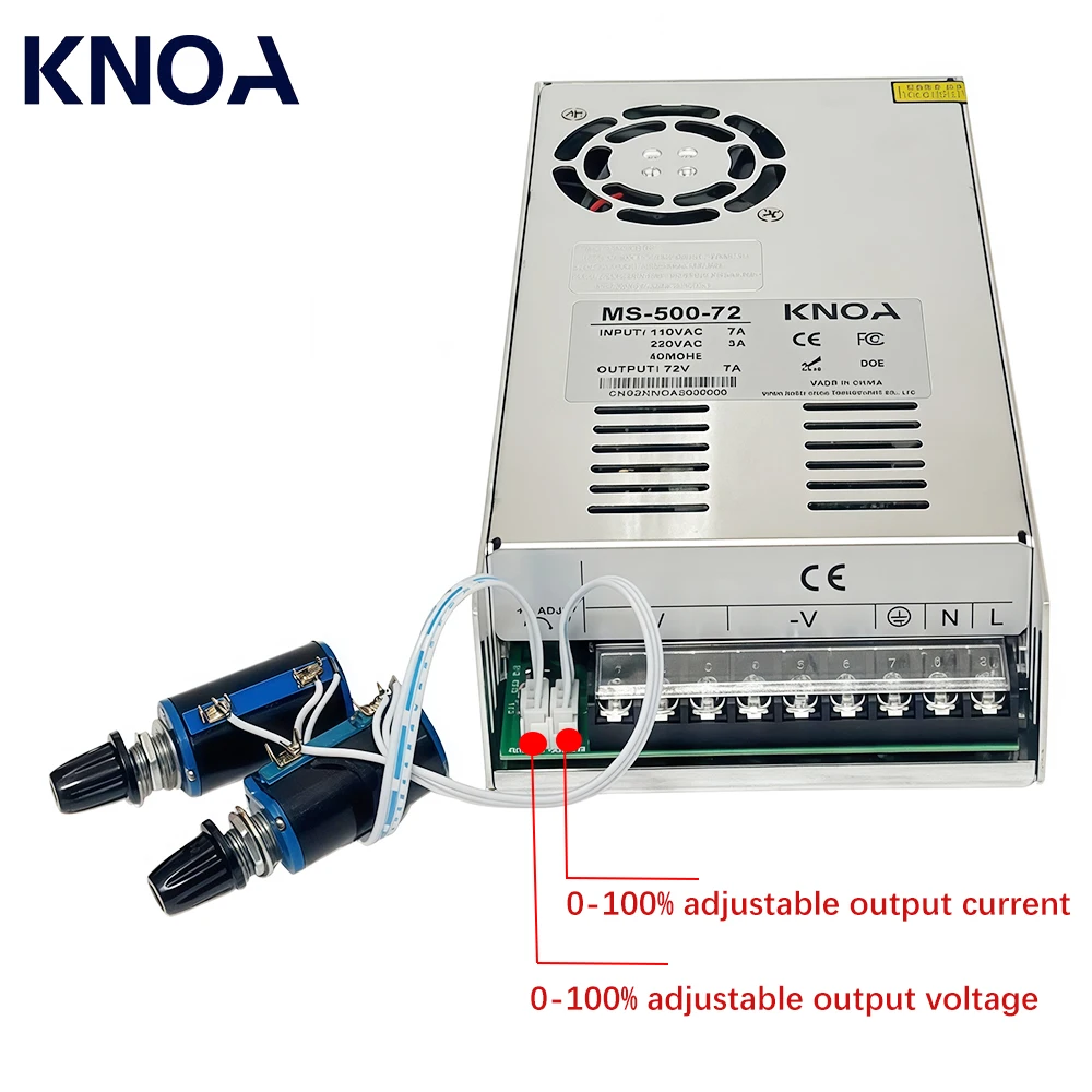 500W 600W Power Supply External Adjustable Voltage Current Potentiometer Ac-Dc 12V 24V 36V 48V 60V 110V 150V 220V SMPS PSU CC CV