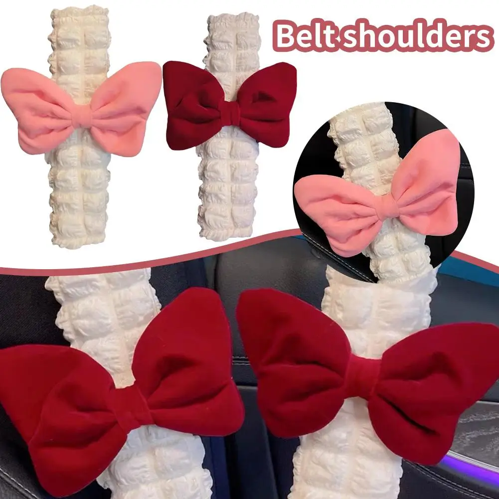 Cute Bow Belt Shoulder Cover Extended General Car Elegant Safety Protective Decorations Goddess Belt Interior Purpose I8b7