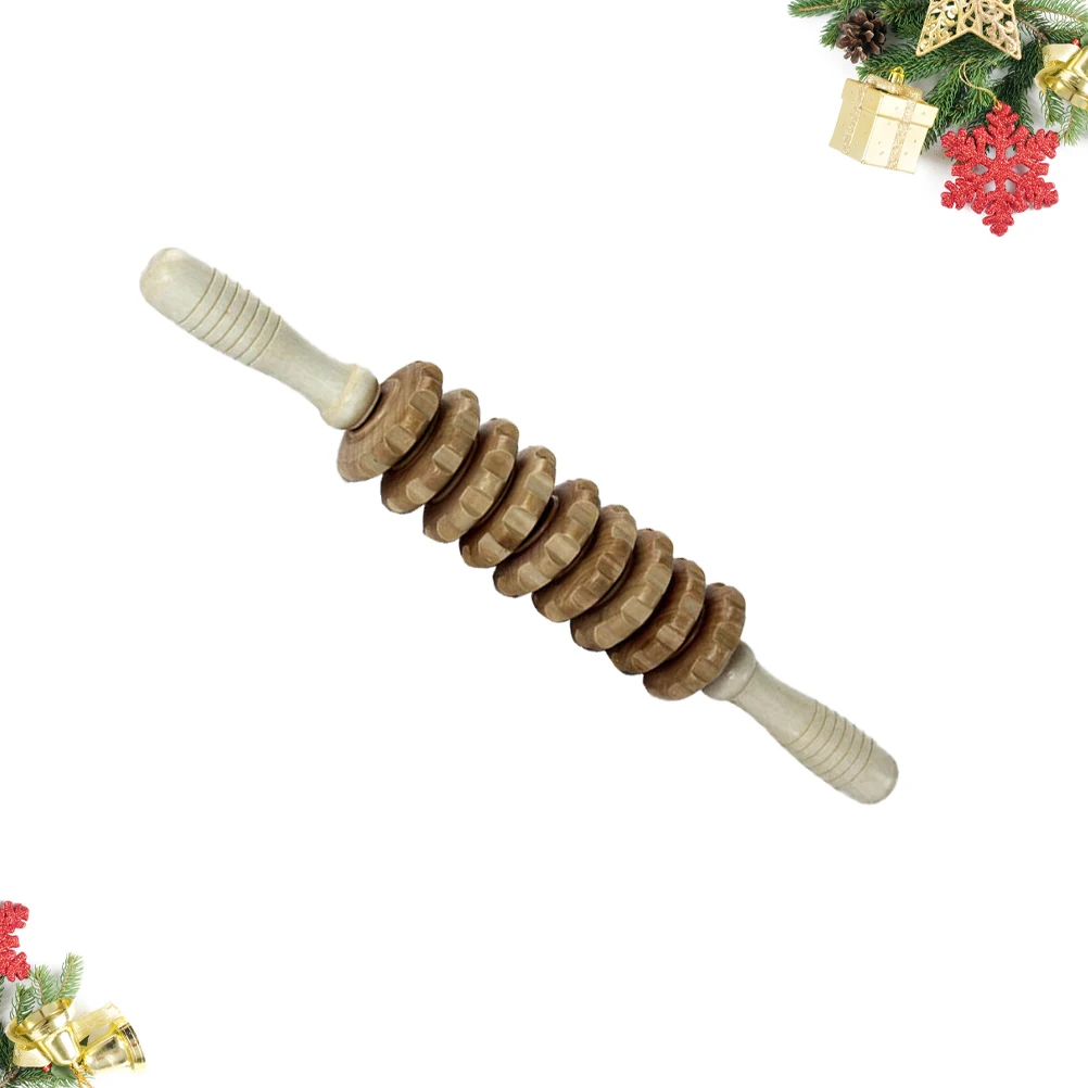 

Wooden Nine-Wheel Massage Roller Durable Full Body Massage Stick Yoga Relax Rod Relieve Muscle Fatigue Promote Blood Flow