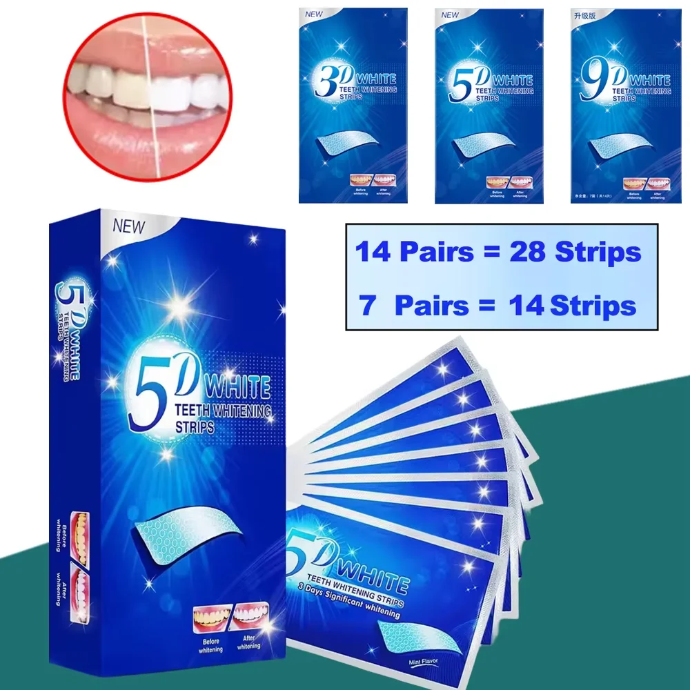 Fast Acting 3D 5D 9D Teeth Whitening Strips with Low Sensitivity for Safe and Effective Tooth Brightening