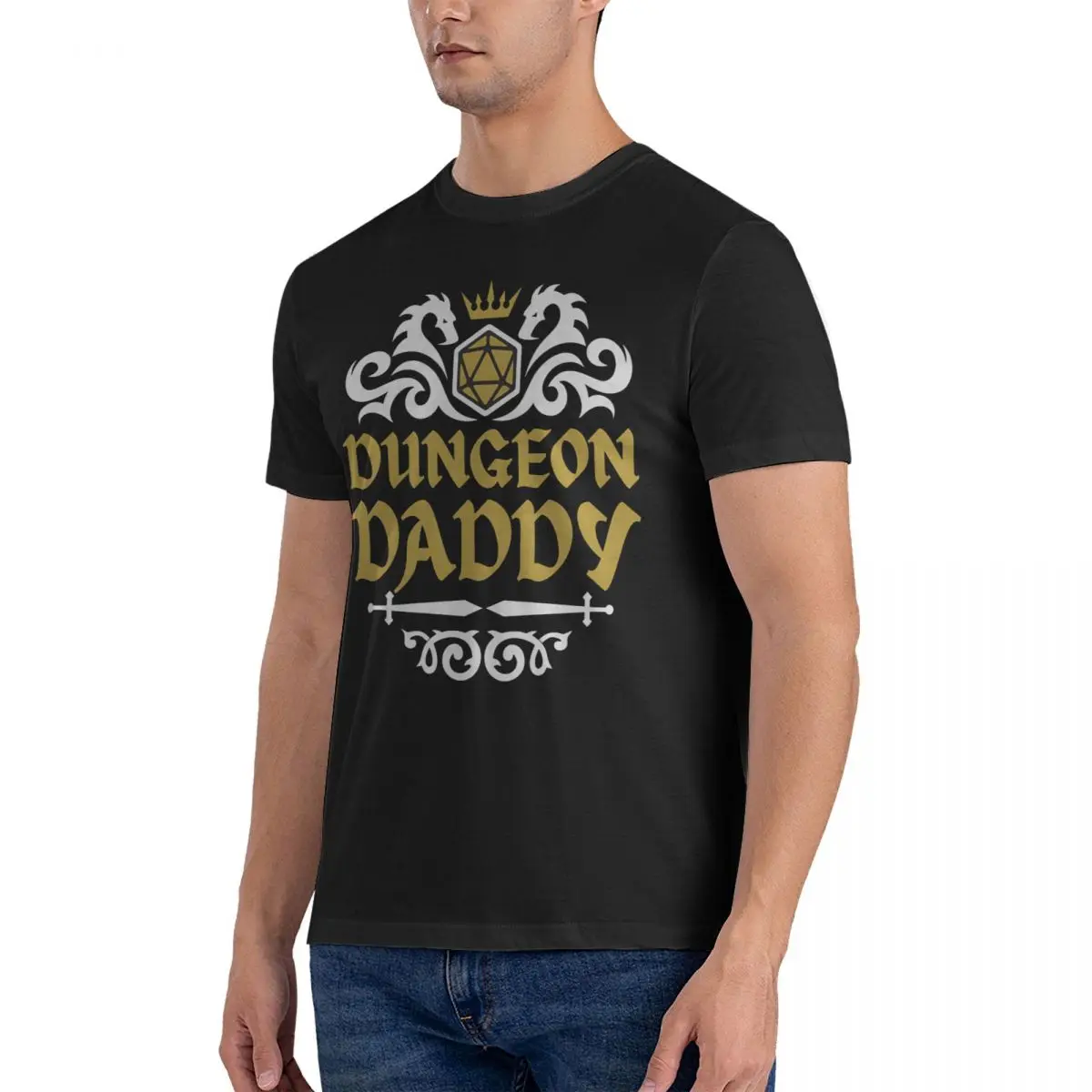 Fathers Day, Dad Men's T Shirts D-Dungeons And Dragons Vintage Tees Short Sleeve O Neck T-Shirt Pure Cotton Gift Idea Clothing