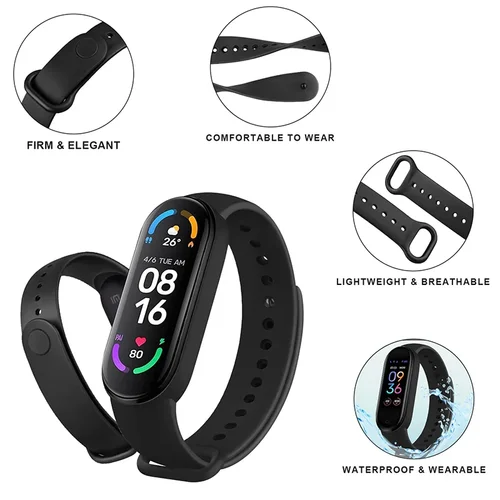 Imagen 2 del producto 1-3 uds correas de reloj para Xiaomi Mi Band 7 6 5 4 3 Correa pulsera de silicona Correa Mi Band 7 6 5 4 accesorios para reloj inteligente