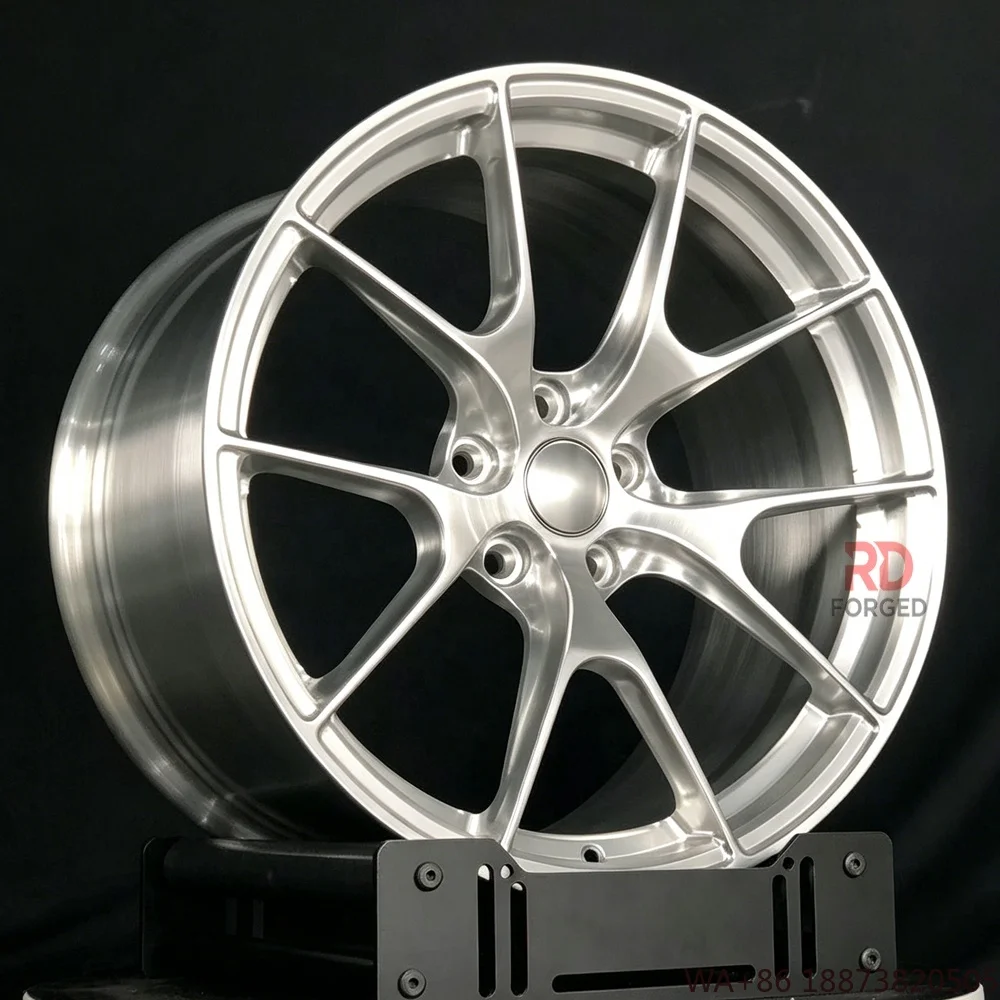 For Custom 1-Piece Brushed Clear 17 18 19 20  Inch 5x120 5x114.3 5x112 Car Forged Wheels Rims for BMW Audi Alfa Romeo Tesla Suba