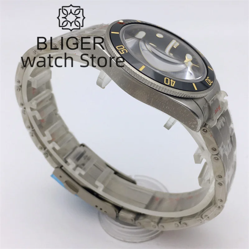 Bliger 39mm NH35A Movement Automatic Mechanical Diving Men\'s Watch Snowflake Hand Dome Glass C3 luminous Dial BB58 Reloj Hombre