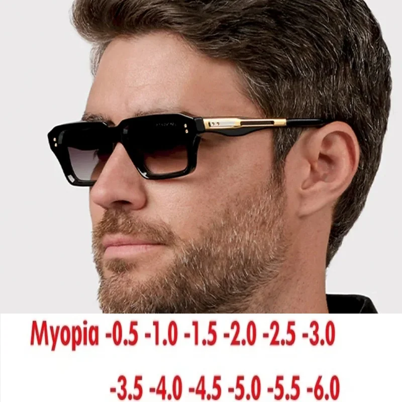 Men's Retro Simple Personality Fashion Sunglasses Sunscreen Box Sunglasses Custom Prescription Power 0~-6.0