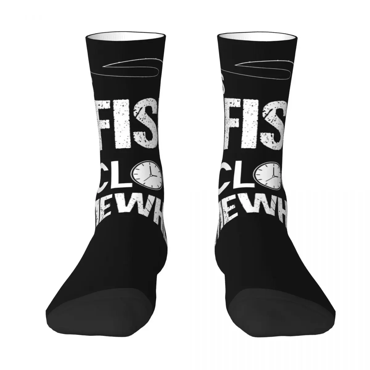 Hip Hop Retro Amazing Crazy Men's compression Socks Unisex It's Fish o'Clock Somewhere Street Style Seamless Printed Funny