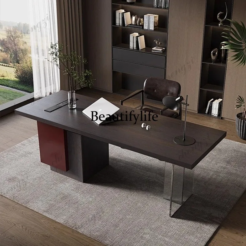 Nuevo Escritorio de Oficina Minimalista Italiano de Diseño TTT, Escritorio de Oficina con Espacio para Ordenador Principal, Muebles de Oficina para Escribir, Pupitre