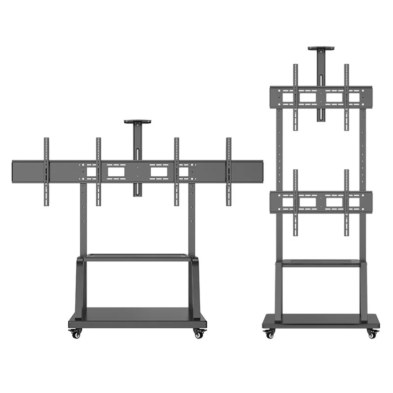

32-55-65 -75 inch TV landing mobile bracket left and right double screen splicing screen TV bracket teaching