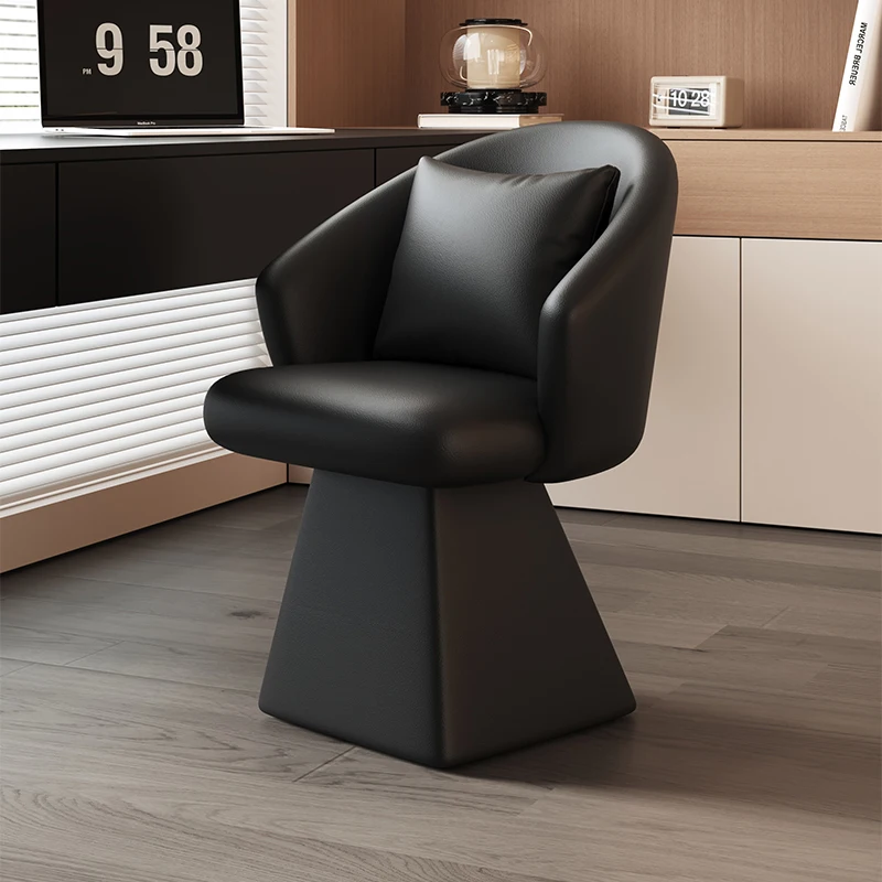 مقعد مكياج جلدي دوار، كرسي طعام منزلي، مقعد تزيين #4
